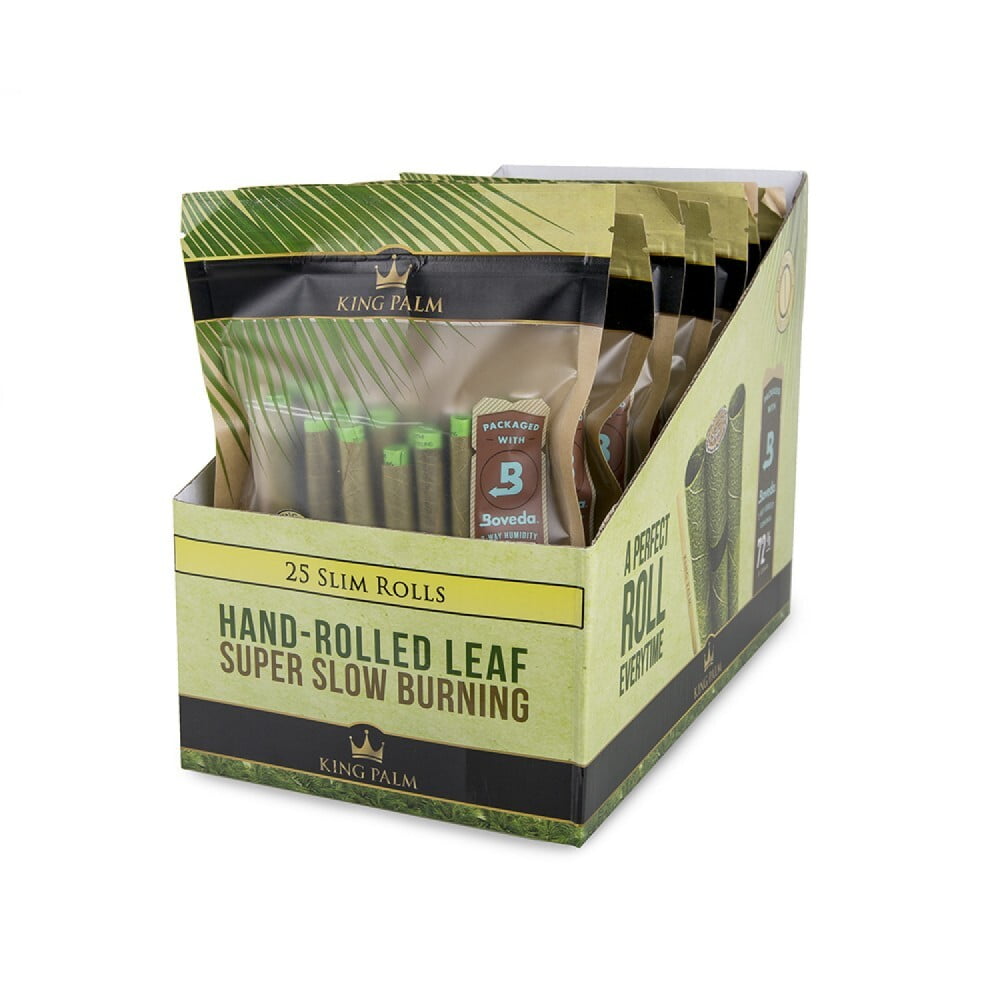 KING PALM 25-PACK SLIM ROLLS BOX