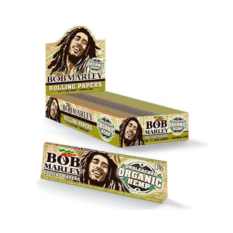 BOB MARLEY UNBLEACHED ORGANIC HEMP ROLLING PAPERS 1-1/4