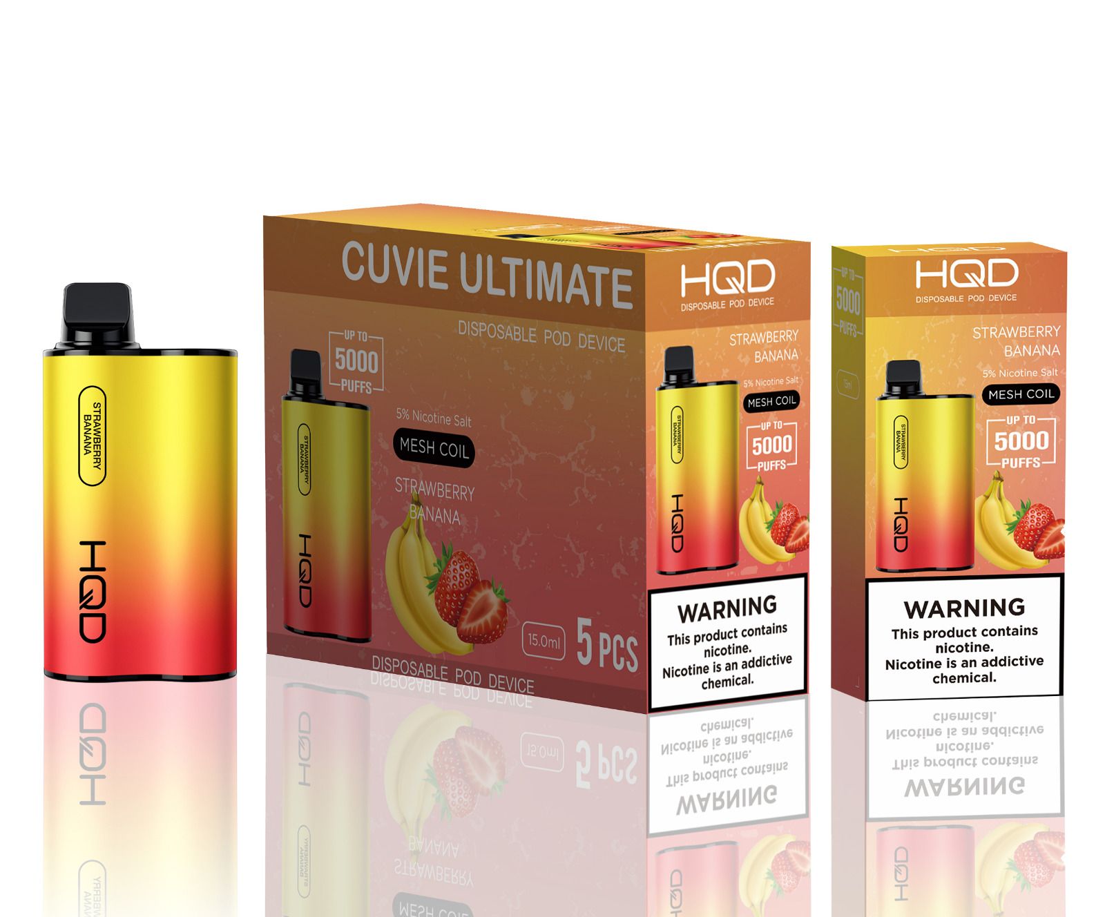 STRAWBERRY BANANA hqd cuvie unlimited 5000 puffs E-cig